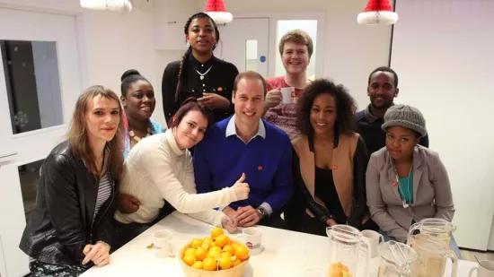 HRH The Prince of Wales with Centrepoint residents