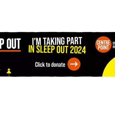 Sleep Out email signature asking people to click to donate