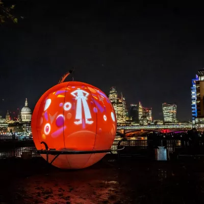 Centrepoint Snow globe installation at Southbank London